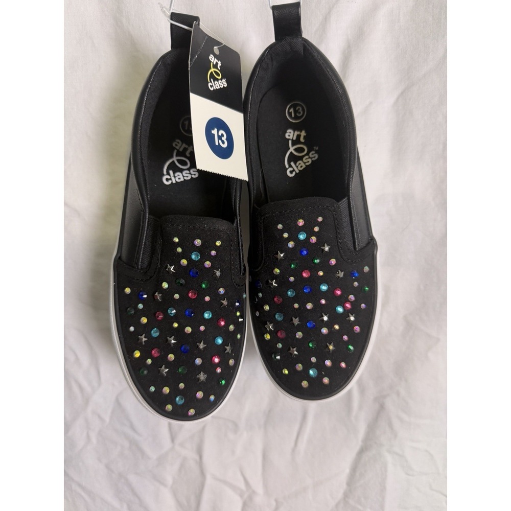 Art Class Kids Hanna Slip-On Sneakers with Multicolor Rhinestones Sz 13 NWT